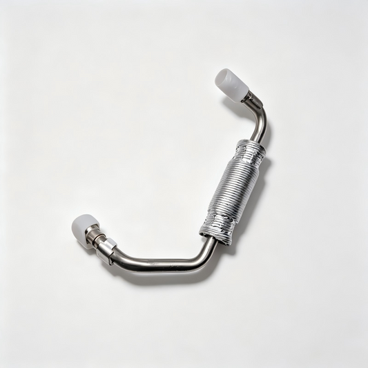 Turbo boost pipe with corrugated metal section and two end couplers