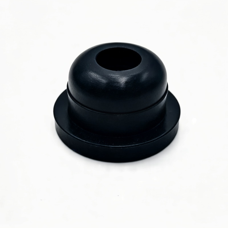 Black rubber washer pump seal, single cap-style gasket with central hole