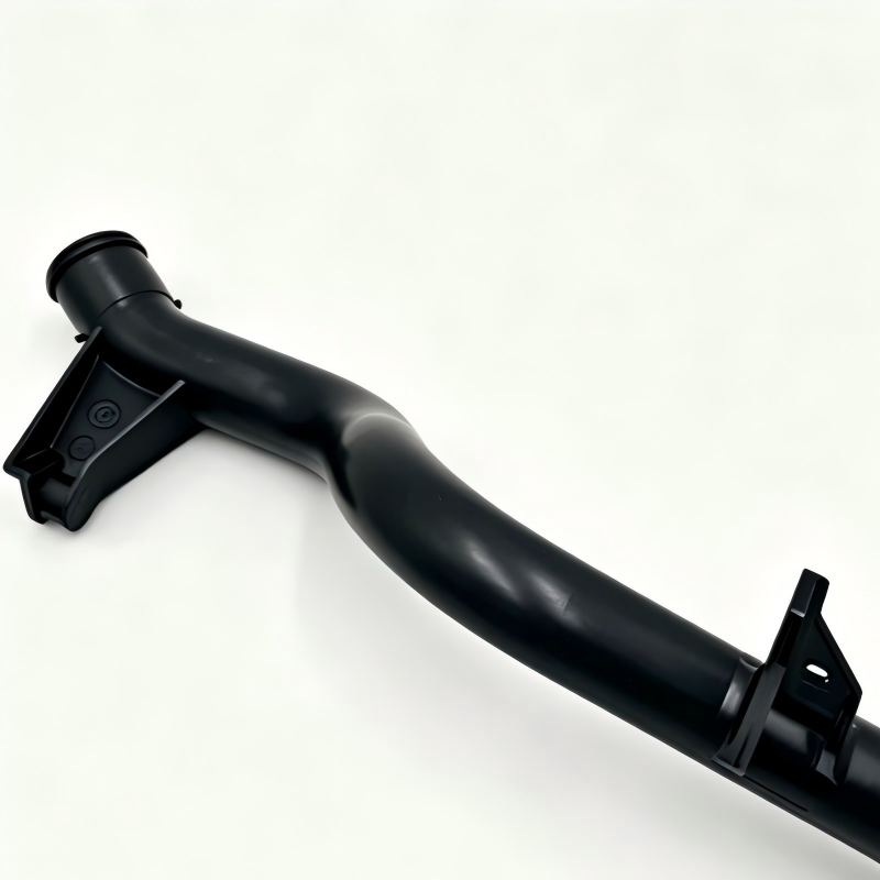 Black coolant hose with clamp and molded fittings