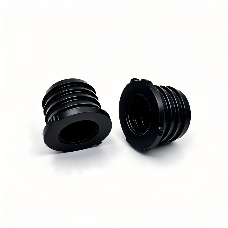 EVAP canister seal, black rubber grommet with ridged outer edges