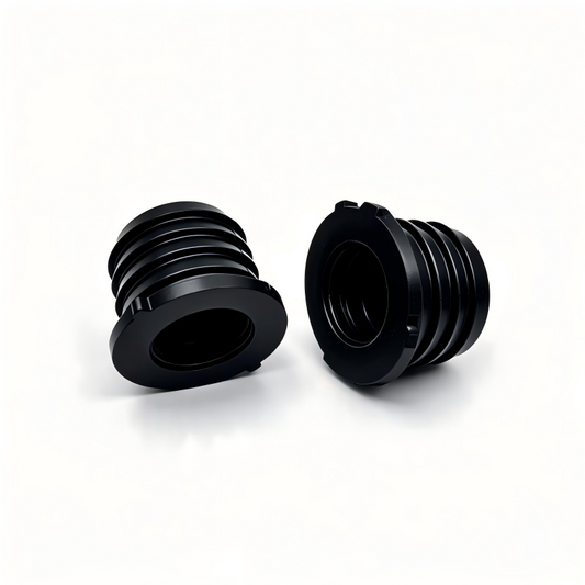 EVAP canister seal, black rubber grommet with ridged outer edges