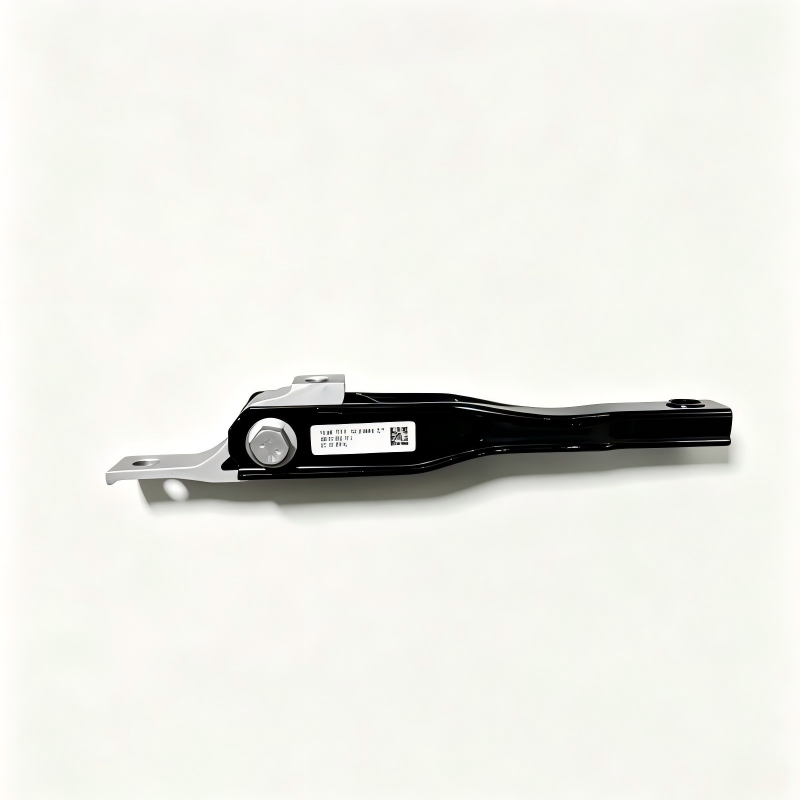 Black subframe mounting bracket with silver end plates and bolt holes
