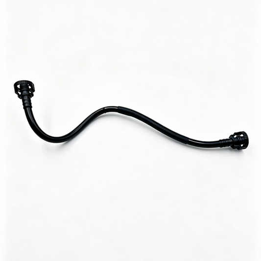 Black crankcase vent hose with curved length and molded end connectors