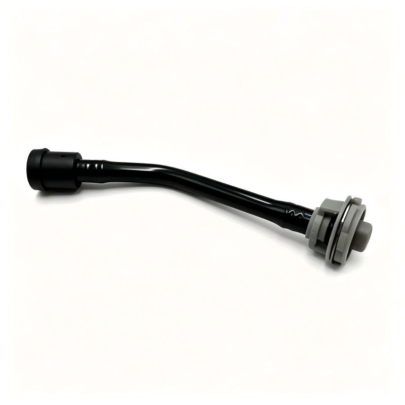 Black engine coolant pipe hose with flanged connector end