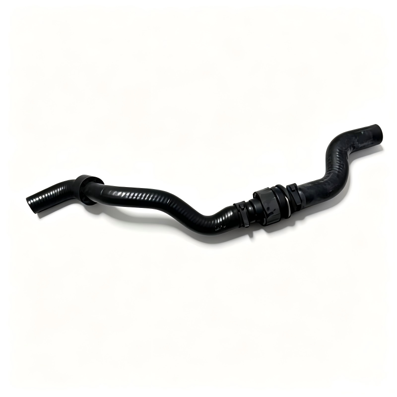 Engine coolant pipe hose U-shaped with black rubber and two connector spigots