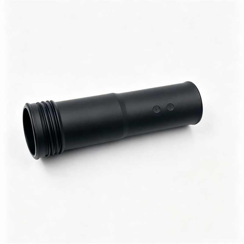 Rear shock absorber dust boot, black rubber with flared mounting end and center section