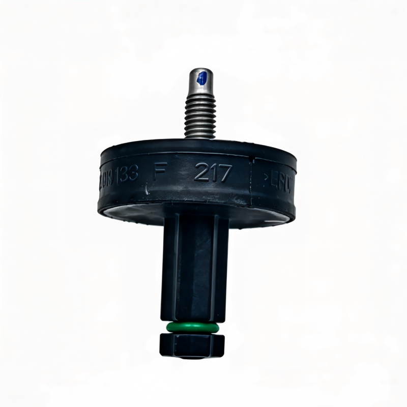 Black circular A/C pipe bracket with top screw and green outlet clip