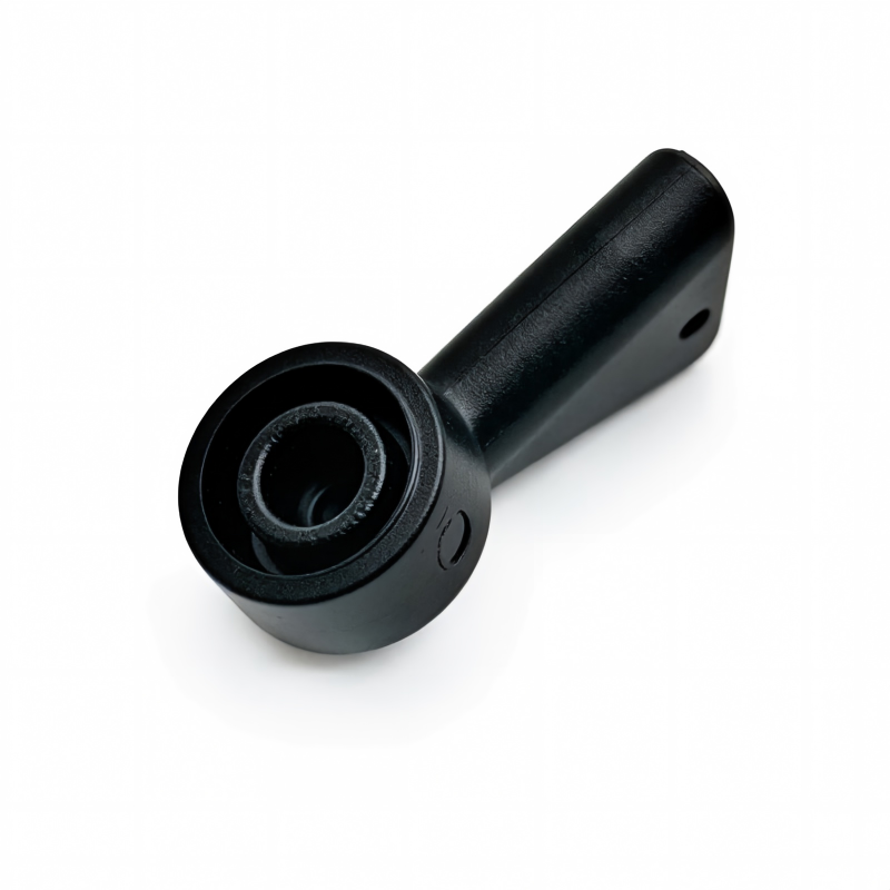Windshield washer nozzle, black plastic round inlet and cylindrical body