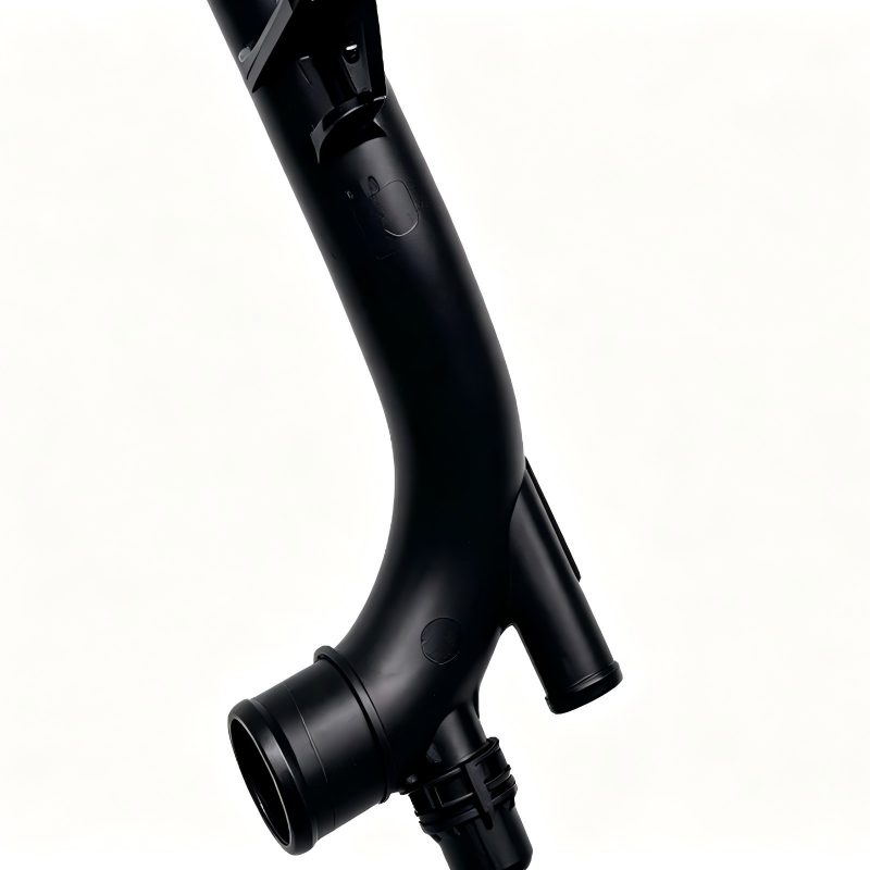 Black Y-shaped coolant hose with outlet connectors