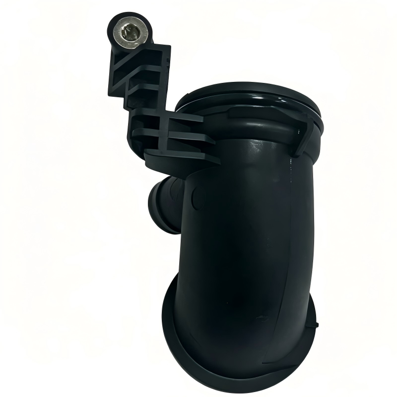 Black air intake hose with bracket and metal mounting bolt