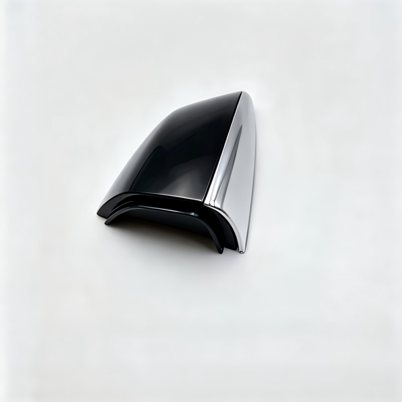 Exterior door handle cover, black exterior with chrome edge trim