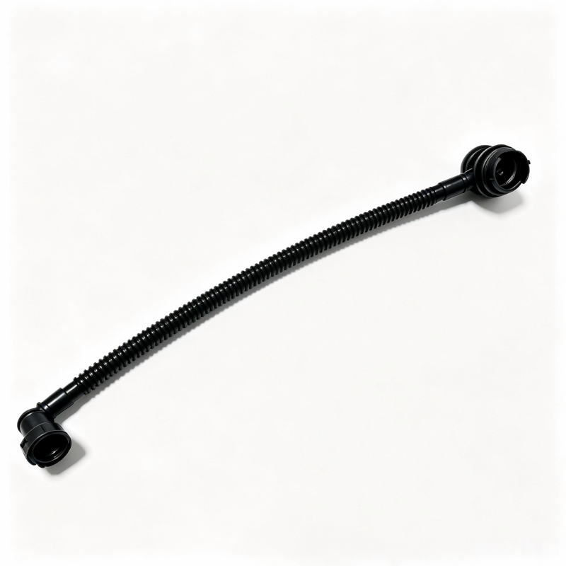 EVAP canister vacuum hose with corrugated tube and small end connector, black
