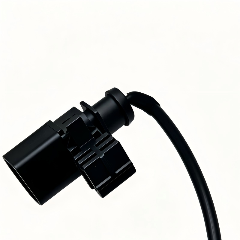 Automotive temperature sensor connector with black lead wire and molded housing