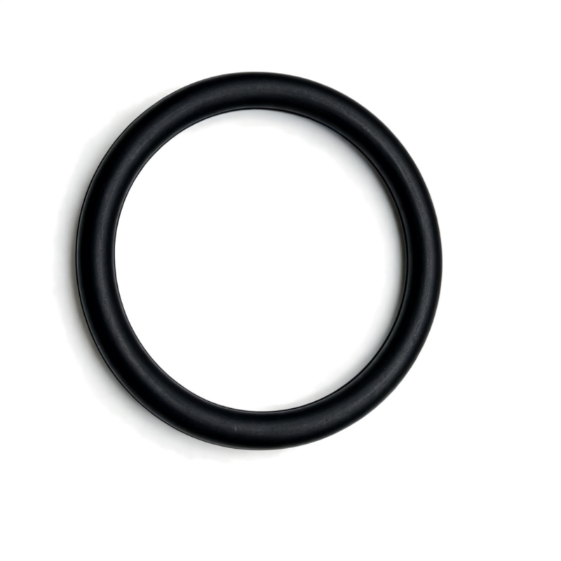 Black coolant hose loop, circular rubber seal