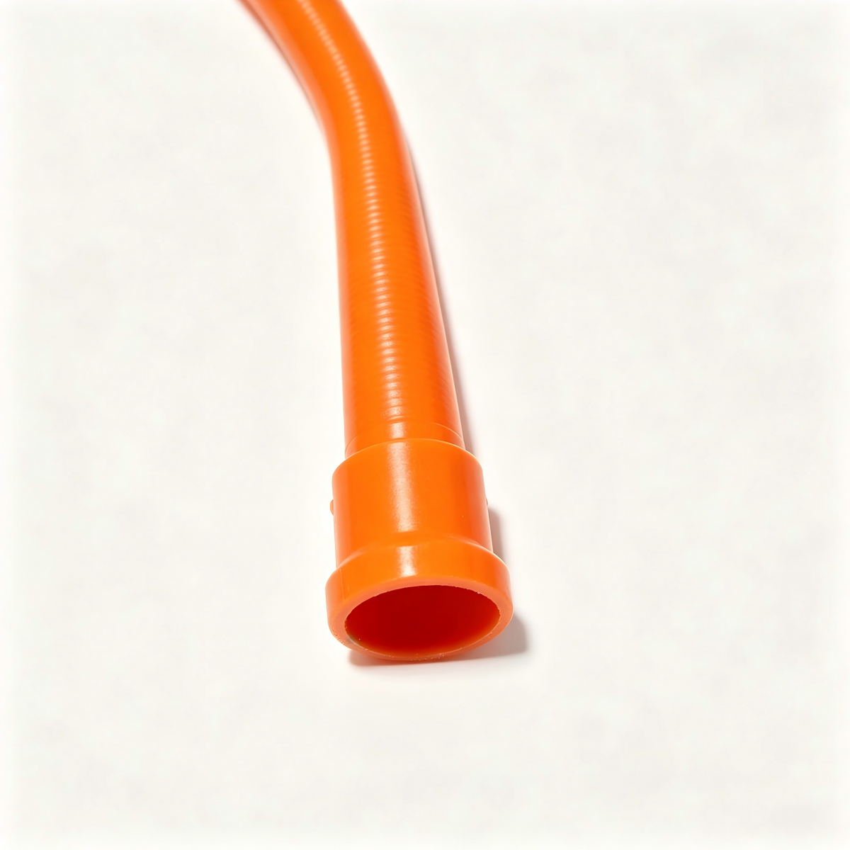 Engine oil dipstick guide funnel, orange end opening with flared base