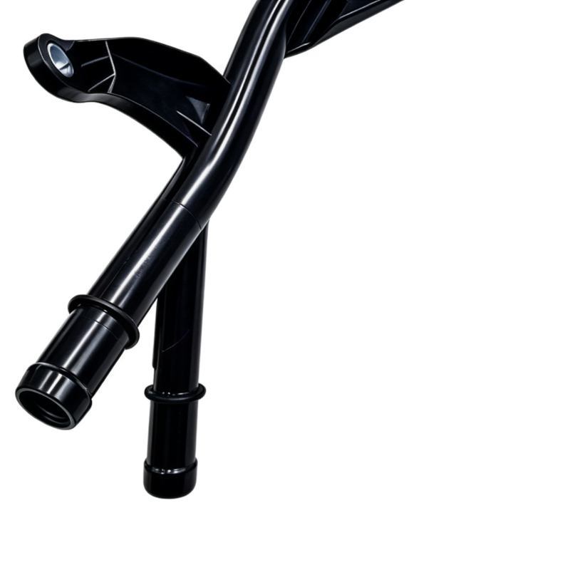 Black coolant hose set with molded bends and multiple connected ends