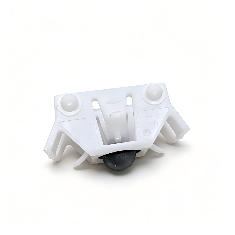 White brake pedal bracket support with side hooks and visible black mounting cup