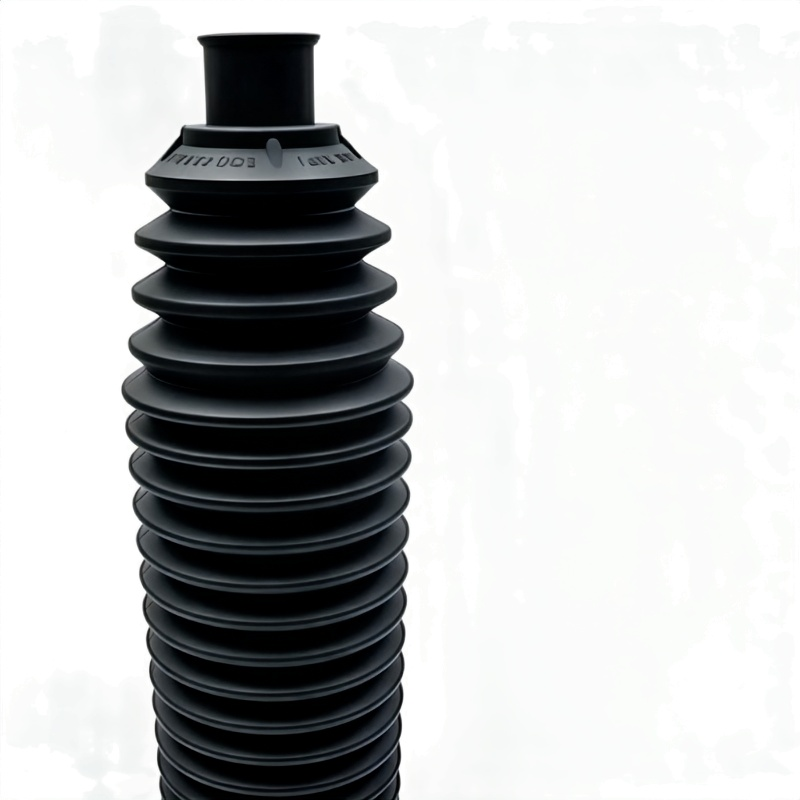 Steering rack dust boot, black accordion rubber bellows