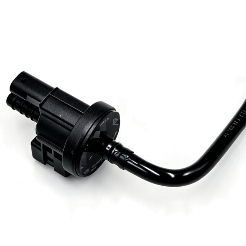 EVAP purge valve connector with black housing and hose for vehicle EVAP system