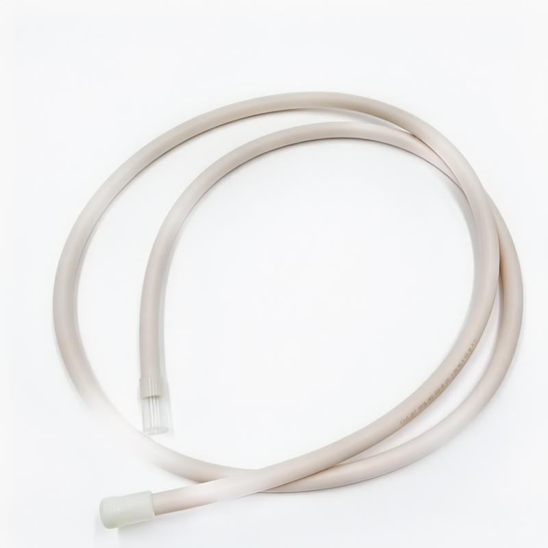 Light beige coolant hose with two white connector ends