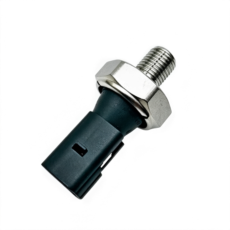 Oil pressure switch with hex sensor housing and black electrical plug