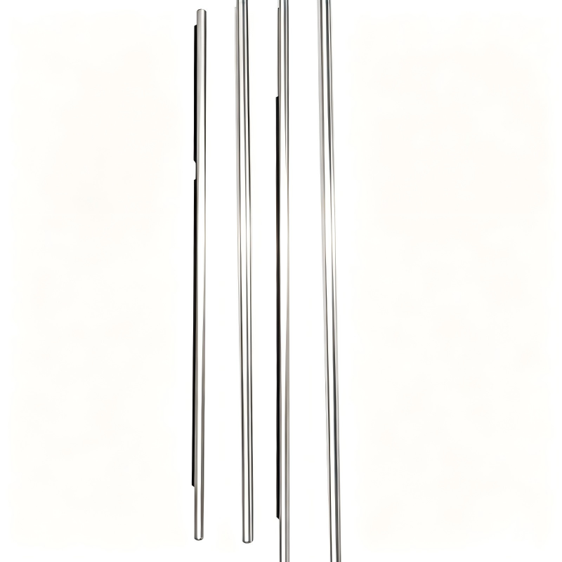 Chrome door window trim molding strips, straight-edged pieces (4-pack)