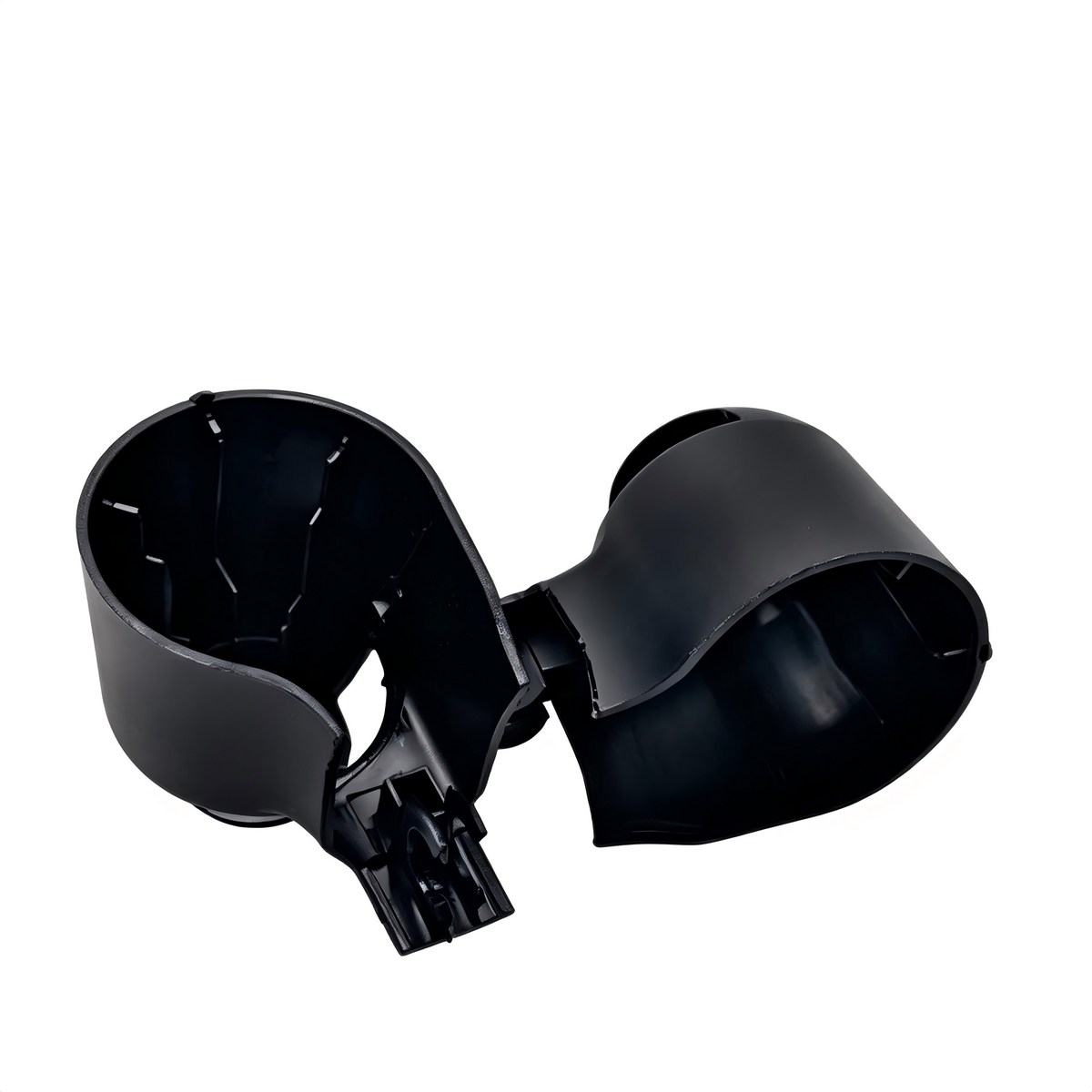 Rear wiper arm cover in black, showing inner clips and mounting points