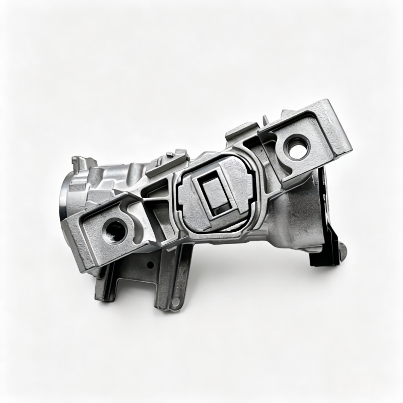 Ignition lock housing assembly with mounting points, metallic gray metal case