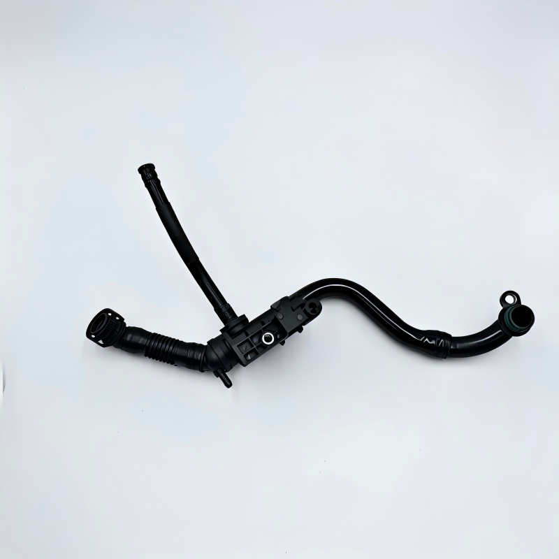 Black crankcase ventilation hose set with straight and curved sections, connectors