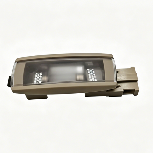 Interior reading light assembly with smoke lens and built-in LED modules, gray base