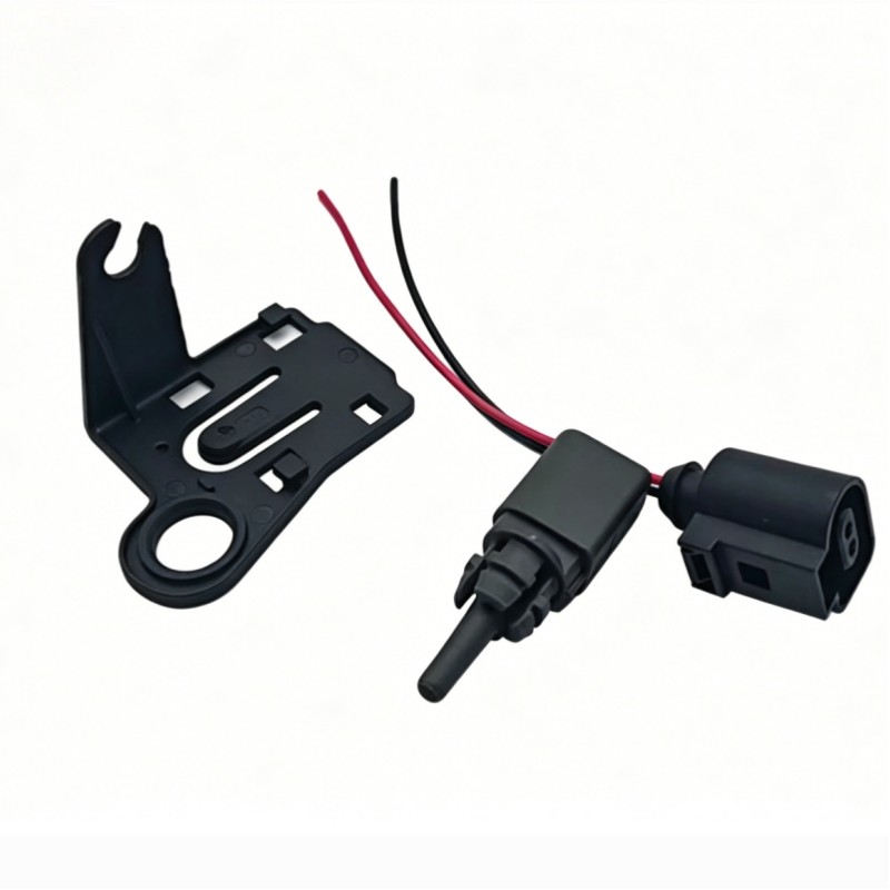 Ambient temperature sensor kit with black bracket, wires, and connector plug