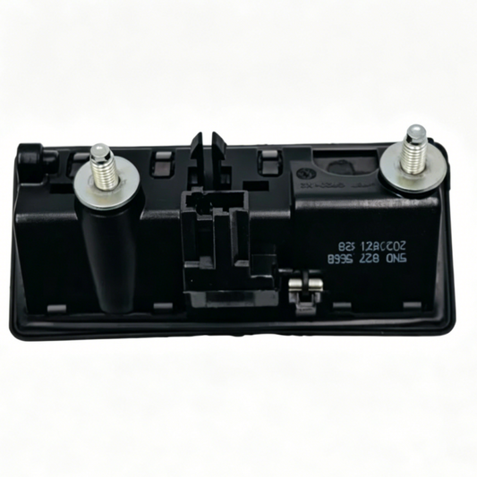Black tailgate handle mechanism with two mounting screws and central latch