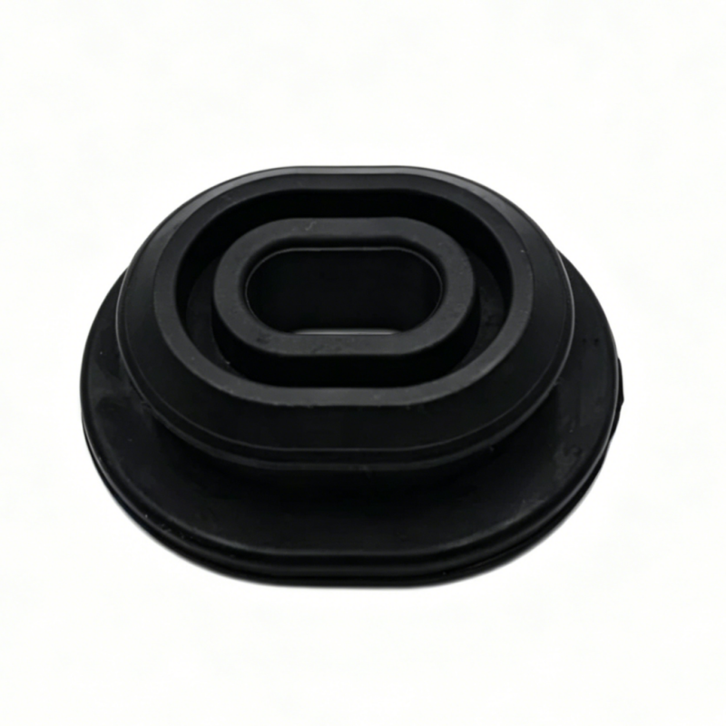 Black rubber radiator support bushing, circular mount piece