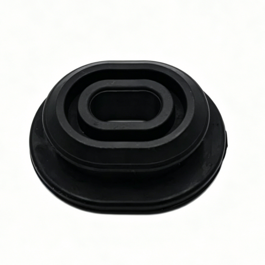 Black rubber radiator support bushing, circular mount piece