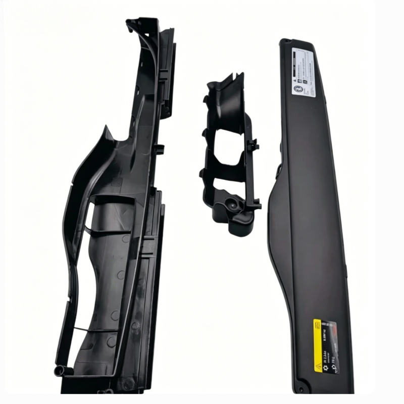Black air intake duct components, including side panels and clip brackets