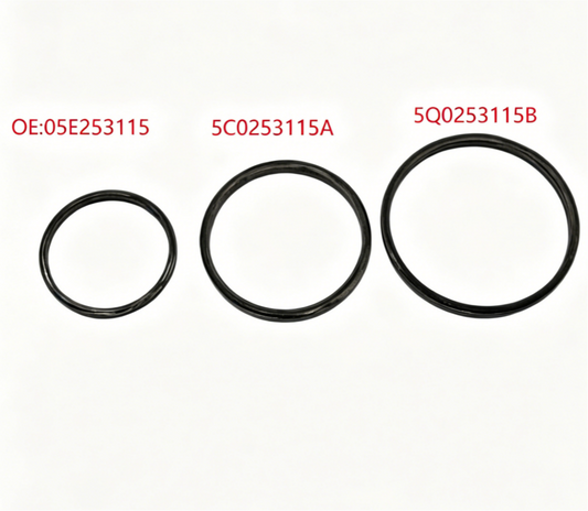 Set of three round exhaust gasket rings, dark gray/black
