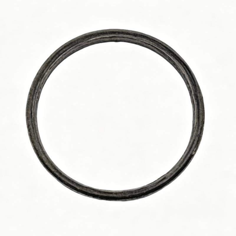 Round exhaust gasket ring, dark gray, close-up