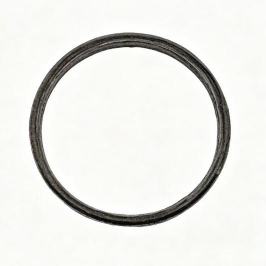 Round exhaust gasket ring, dark gray, close-up