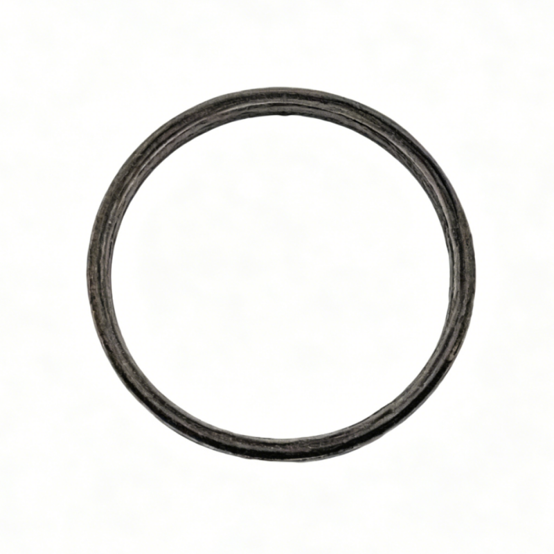 Round exhaust gasket ring with textured outer edge, dark gray