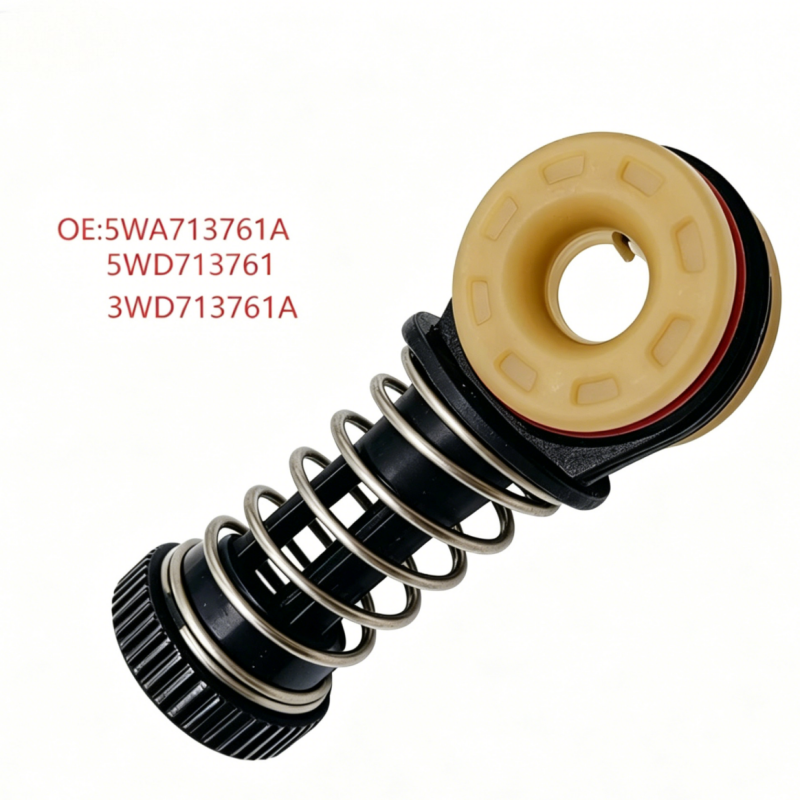 Shift cable connector assembly with beige center bushing and black coiled spring