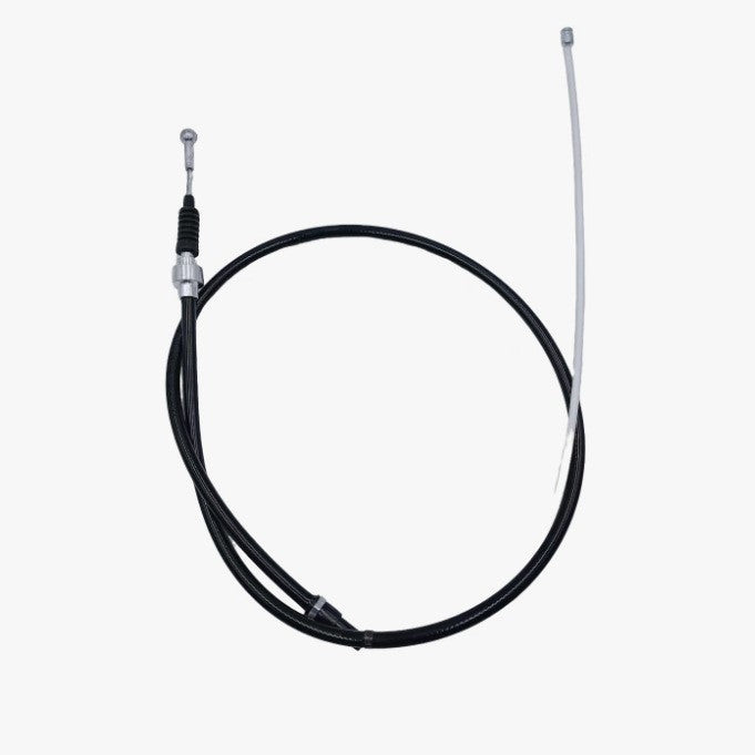 Parking brake cable with looped black cable and two metal-tipped ends