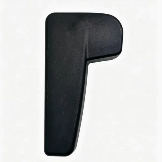 Black hood release handle, angled lever shape