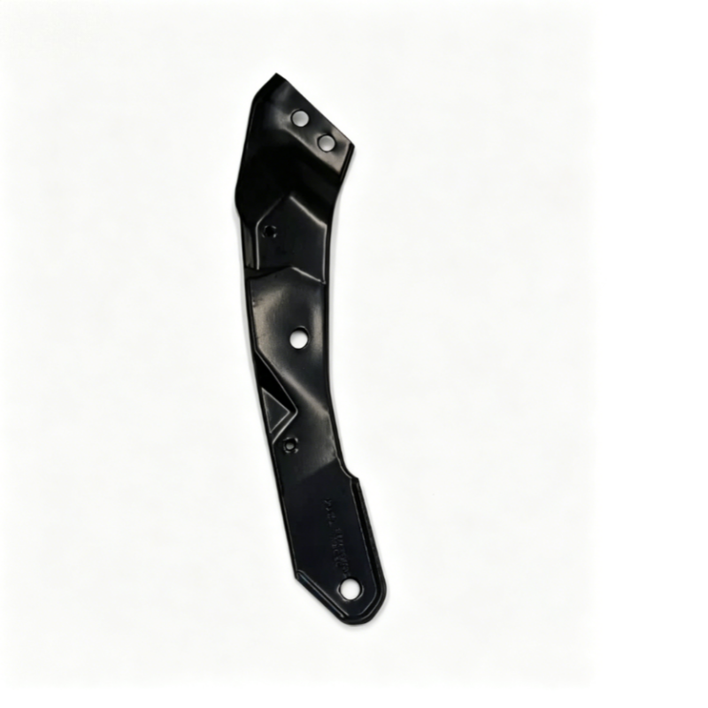 Black headlight mounting bracket with bolt holes and triangular cutout