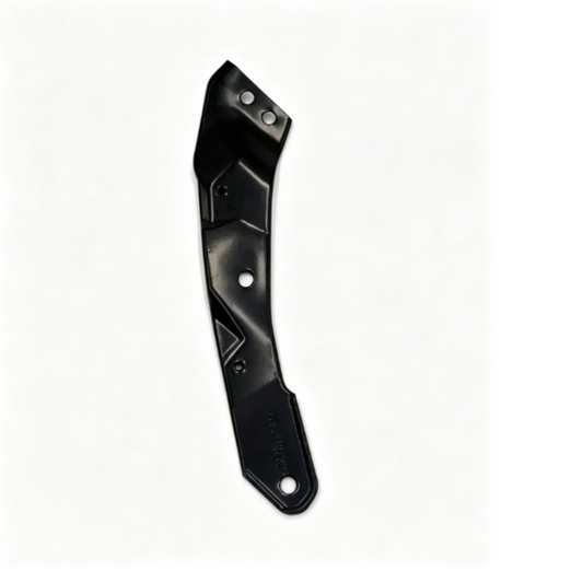Black headlight mounting bracket with bolt holes and triangular cutout