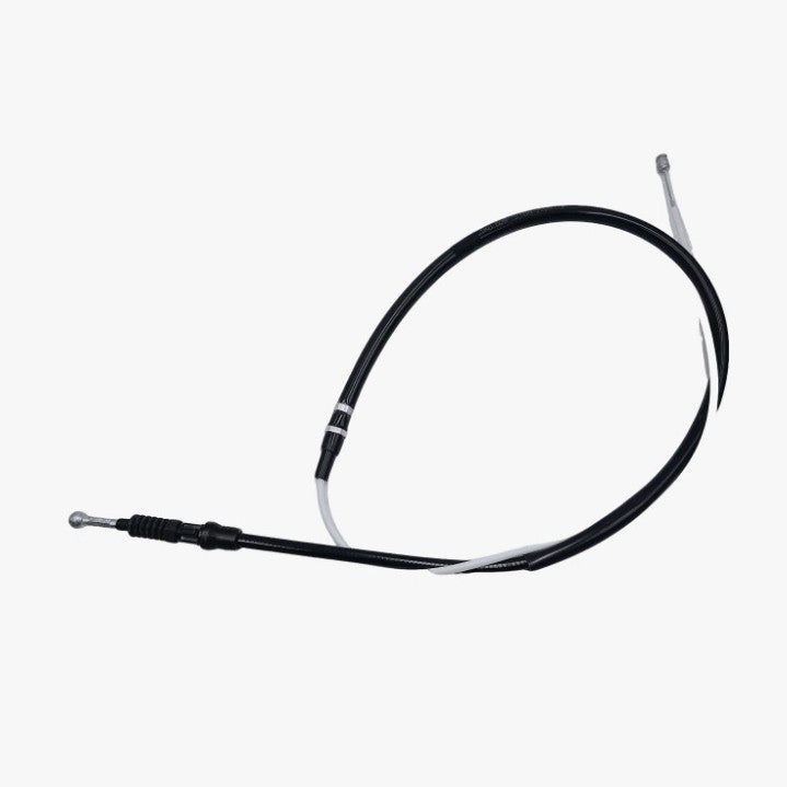 Black automotive control cable with inline connector and molded boot