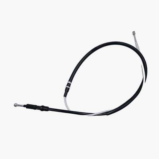 Black automotive control cable with inline connector and molded boot