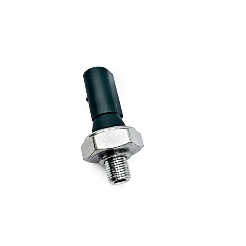Oil pressure switch with black cap and threaded metal base