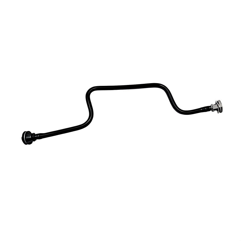 Coolant reservoir hose with two end fittings, black flexible coolant line