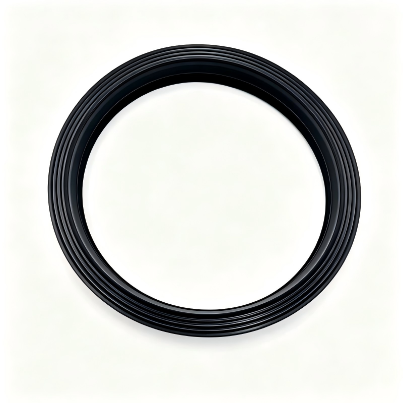 Fuel level sensor seal ring, black rubber with concentric groove profile