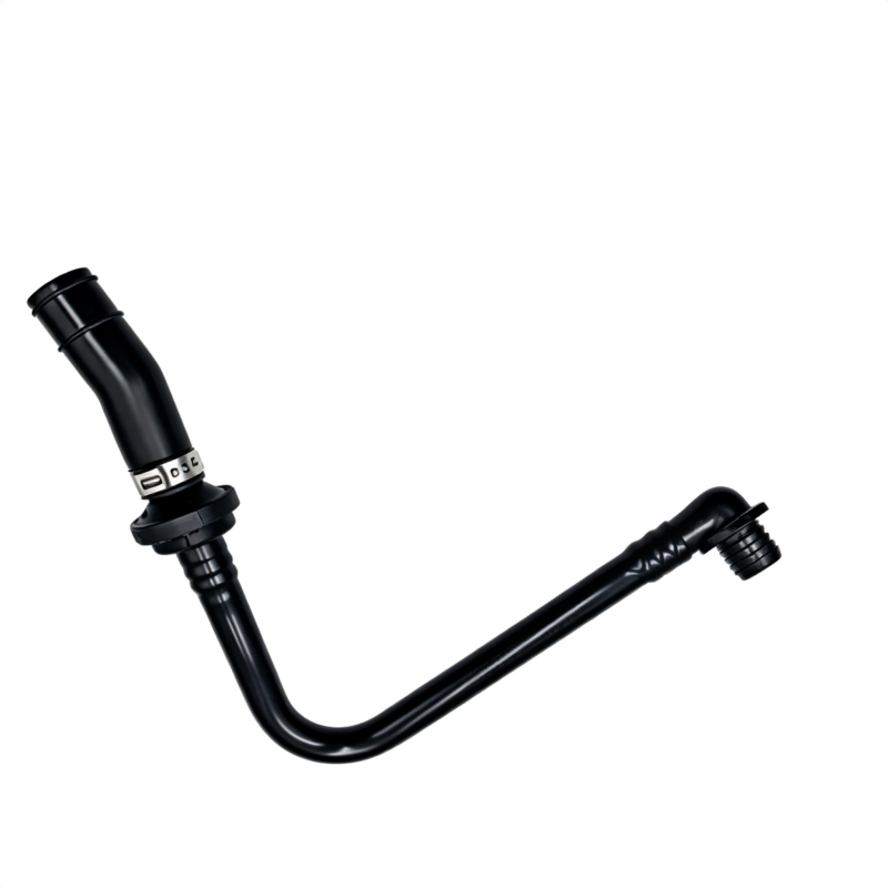 Crankcase vent hose with U-shaped black rubber section and outlet nipple
